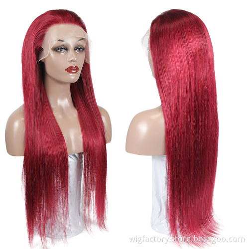 High Quality 13*4 lace front wigs human hair, 99j swiss lace wigs human hair lace front, straight lace front wigs